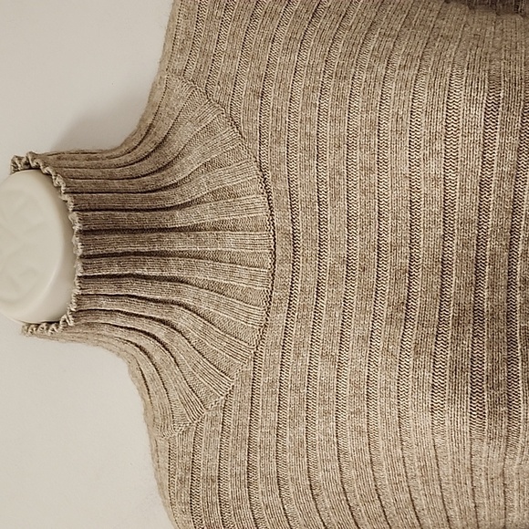 MOUSSY long-sleeved one-piece dress Elegant Beige Knit Slit Dress One Size Fit - Picture 12 of 16